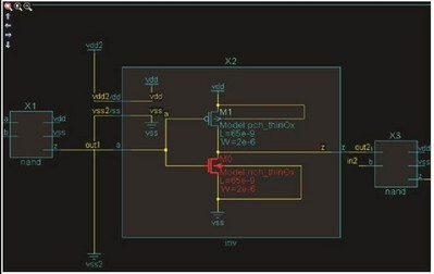 圖2：采用 Calibre PERC 的 TDDB 檢查法：一個具有高壓路徑的薄柵氧 PMOS（型號：pmos_lv）可能會導致 NTBI 。